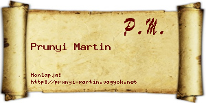 Prunyi Martin névjegykártya